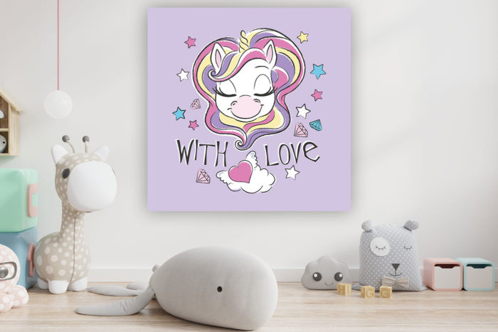 Leinwandbild Einhorn in Love