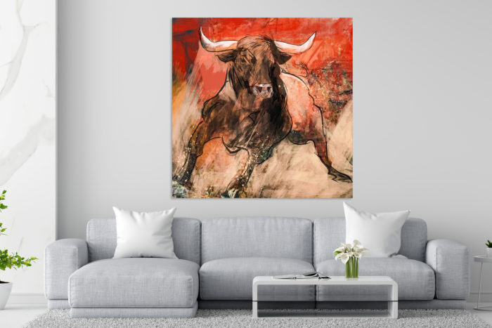 Aludibondbild Stier Art